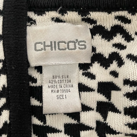 Chicos | Silk Cotton Hoodie Sweater. Houndstooth. Size Medium. Loungewear Relax - Picture 5 of 7